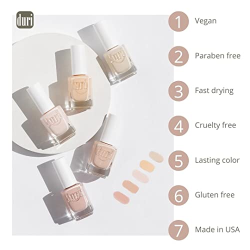 duri Nail Polish, 786 Bunny Slope, Off-White, Semi-Sheer Coverage, Glossy Finish, Creamy, Fast Drying, 0.45 Fl Oz