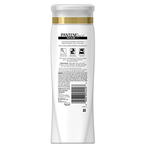Pantene Pro-V Sheer Volume 2-in-1 Shampoo & Conditioner, 12.6 oz