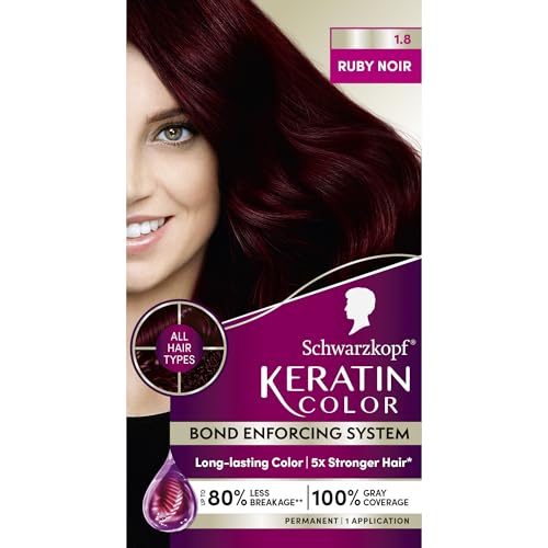 Schwarzkopf Keratin Color 1.8 Ruby Noir Permanent Hair Dye