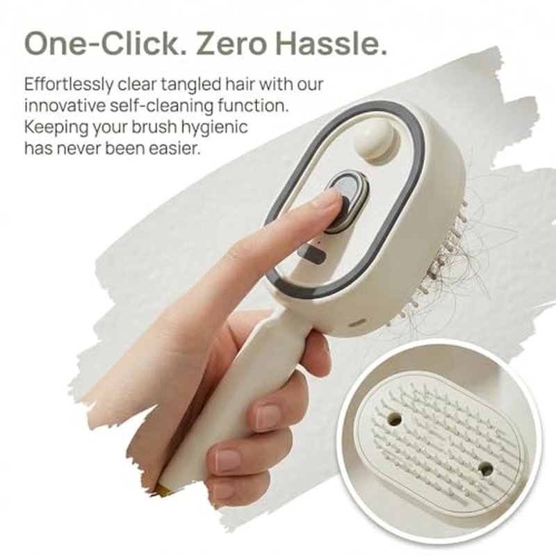 Electric Spray Hair Brush with Moisturizing Mist & Self-Cleaning