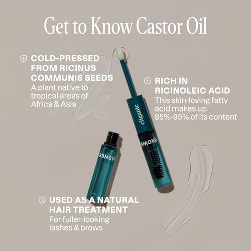 Cliganic Organic Castor Oil for Lashes & Brows – Refillable Wand