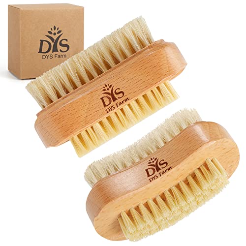 Natural Wooden Nail Brush Set with Boar Bristles for Hands & Feet