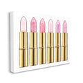 Stupell Industries Pink Gold Lipstick Glam Fashion Watercolor, Designed by Amanda Greenwood Wall Art, 30 x 1.5 x 40, Canvas
