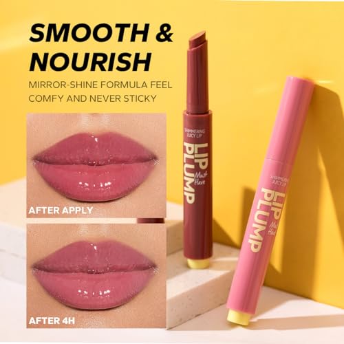 MAEPEOR Hydrating Lip Plumper 12 Colors Moisturizing Shiny Juicy Lip Balm Long Lasting Nourishing Lip Pluming Balm（Color 01)