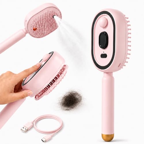 Electric Steam Hair Brush with Scalp Massage & Spray