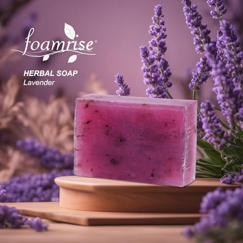 foamrise Lavender Essential Oil, Relaxing and Soothing, Lavander Soap Bars, Handmade Soap With Premium Quality, Rich Glycerin Content, Natural, Best Gift Idea, Pack of 1