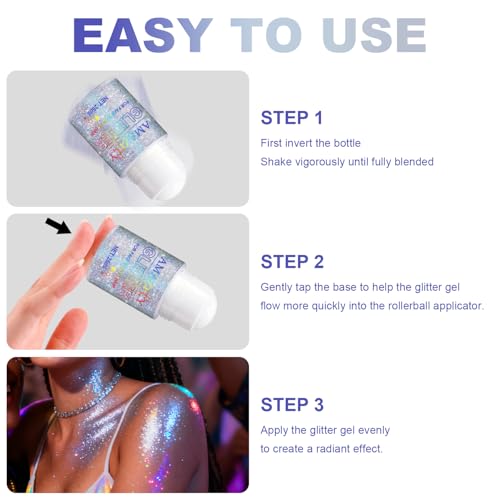 Roll-On Holographic Body Glitter Gel - Chameleon Color Changing