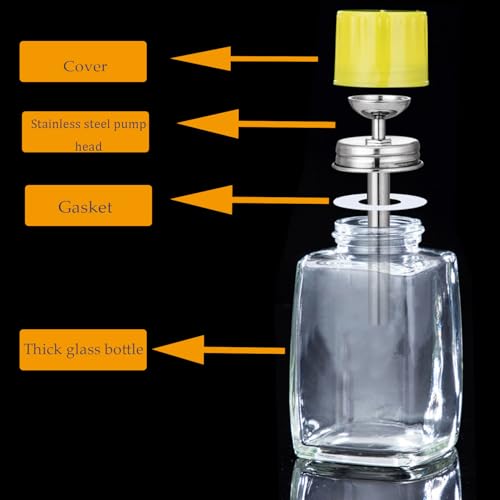 6oz Glass Push Down Pump Dispenser Bottle – Clear Refillable