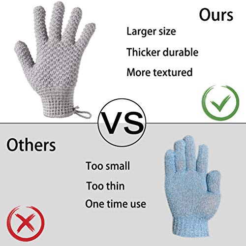 Exfoliating Bath Gloves - 4 Pack Extended Scrubbing Mitts