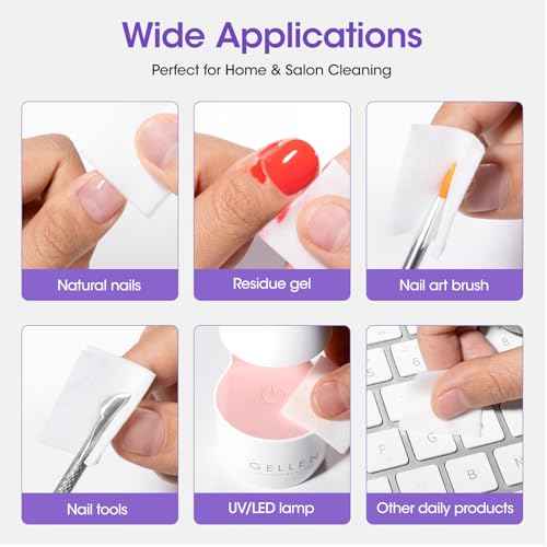 Gellen 16oz Multi-Purpose Nail Cleanser, Pump Bottle Design Nail Surface Cleaner for Prep Nails, Tacky Residue Remover for High-Shine Gel Top Coat, Polygel Slip Solution, Nail Cleaning for Manicure