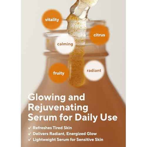 AROMATICA Glow Vita C Toning Serum Orange & Neroli - Orange Vitamin C Serum for Face with Hyaluronic Acid for Sensitive Skin (30ml/1.01 fl. oz)