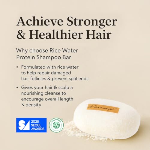 Mimosu Clarifying Rice Water Shampoo Bar for Fuller Hair 5.3 oz