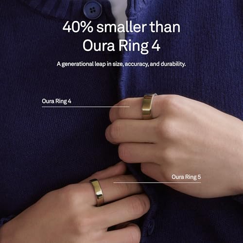 Oura Ring 5 Smart Wearable - Silver, Size 8 - Sleep & Fitness Tracker