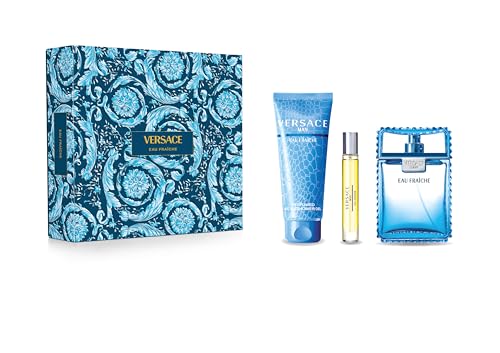 Versace Eau Fraiche Men's Eau De Toilette Spray 3.4 oz - 3-Piece Gift Set
