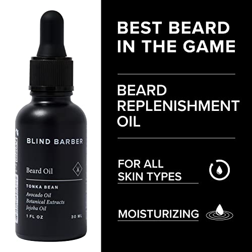 Blind Barber Rejuvenating Face & Beard Oil for Men - Moisturizing & Softening - Hydrate Clean Shaven Skin or Use As a Natural Beard Growth Oil for Men - (1 Oz)