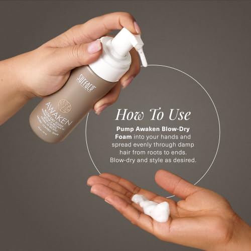 SURFACE Thickening Blow Dry Foam for Fine & Fragile Hair 5oz - Heat Protectant & Volumizer