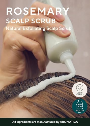 AROMATICA Rosemary Scalp Scrub 165g | Salt Exfoliator for Oily Scalp