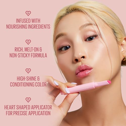 Kaja Heart Melter Lip Gloss in Crazy 4U - High Shine, Moisturizing, Soft Rosy Mauve, 0.04 Oz