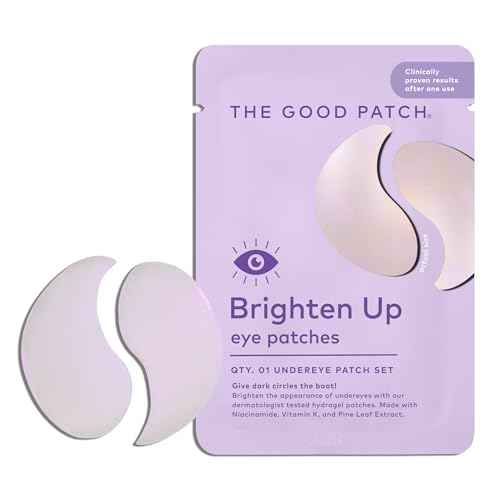 The Good Patch Brighten Up Hydrogel Under Eye Patches for Dark Circles and Puffy Eyes, Made with Niacinamide, Vitamin K, Pine Leaf Extract, Clinically Proven (6 Total Patch Sets)