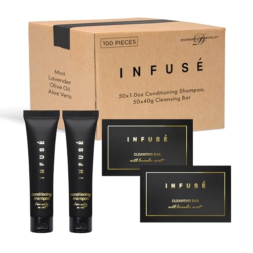 INFUSÉ Black Hotel Soaps & Toiletries Bulk Set | 100 Pieces
