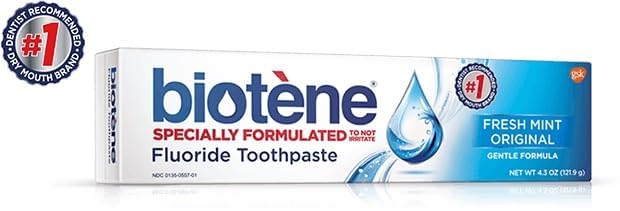 Biotene Fluoride Toothpaste, Fresh Mint Original 4.3 oz (Pack of 4)