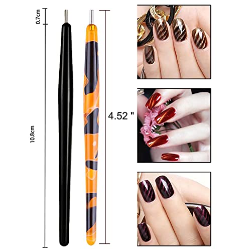 SILPECWEE 8 Pieces Nail Magnet Tool Set Cat Eye Magnet for Nails Magnetic Nail Polish Pens Double-head Magnet Stick Nail Art Accessories for DIY 3d Magnetic, Salon, Studio or Home