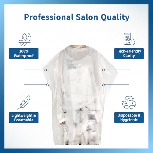50 Pcs Disposable Hair Salon Capes 35.4×51.2" Waterproof