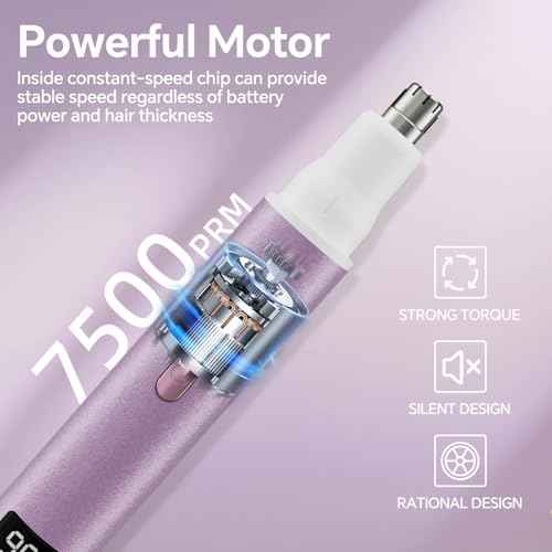 Nose Hair Trimmer for Women, 4-in-1 Electric Eyebrow Trimmer with LED Display, Painless & Waterproof Facial Hair Removal, USB-C Rechargeable Hair Shaver Razor for Nose Ear Eyebrow Peach-Fuzz Lips Chin