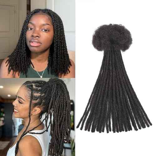 0.6cm Width Dreadlock Extensions 10 Inch 50 Strands 100% Permanent Human Hair Loc Extension Natural Black Curly Locs Human Hair Can Be Dyed Bleached Curled And Twisted