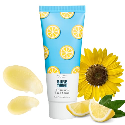 Elizabeth Mott Sure Thing Vitamin C Face Scrub ? Heat Activated Exfoliating Facial Cleanser for Deep Pore Cleansing & Smoother Skin ? Gentle Brightening Scrub, Vegan & Cruelty-Free Skincare, 3.52 oz