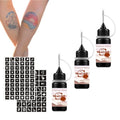 Temporary Tattoo Kit with 102 Stencils & 3 Brown Ink Bottles