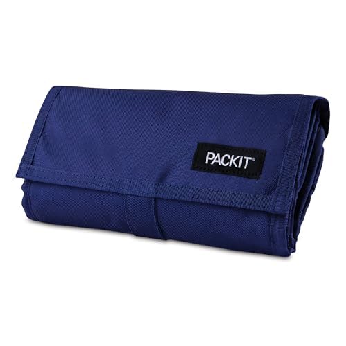 PackIt® Freezable Lunch Bag, True Blue, Built with EcoFreeze® Technology, Foldable, Reusable, Zip and Velcro Closure with Buckle Handle, Designed for Work Lunches and Fresh Lunch On the Go