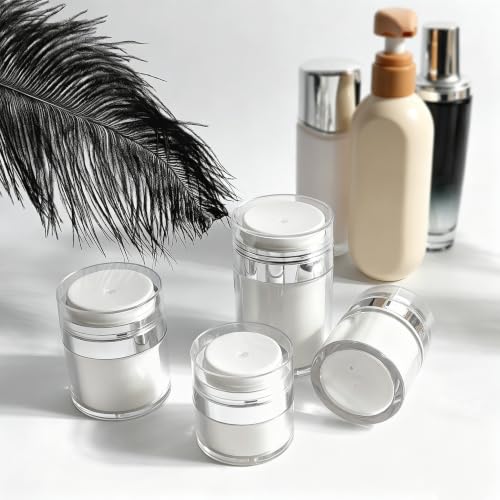 Travel Lotion Dispenser Airless Pump Jar - 0.5 Oz Refillable Skincare Container Variation 1