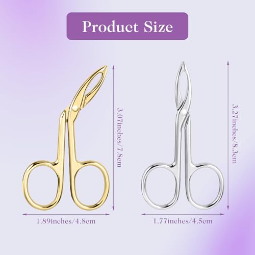 4Pcs Eyebrow Tweezers Scissor Handle Set, Flat Straight Tip Tweezers Hair Plucker Slanted Tip Shaped Eyebrow Facial Remover Stainless Steel for Hair Plucker Remover Facial Eyebrows Care