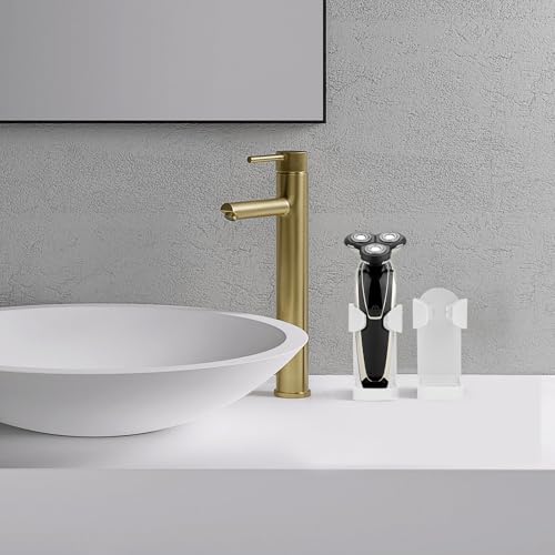 Linkidea 2 Pack Electric Shaver Wall Mount Holder, Self-Adhesive Adjustable Razor Organizer, Compatible with Braun Series 5/6 / 7/9, Bathroom Shower Storage (White)