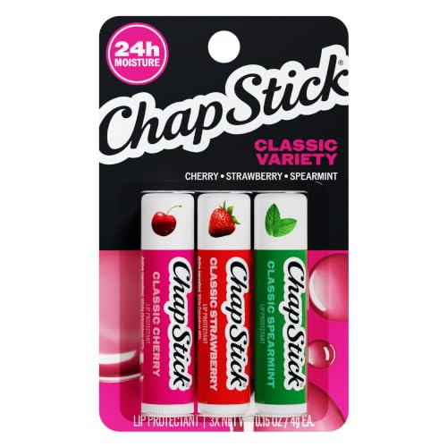ChapStick Lip Care Set 3-Pack - Cherry, Strawberry & Spearmint Lip Balm - 0.15 Oz Each