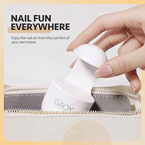GAOY Mini UV LED Nail Lamp - Portable Travel Gel Light for Nail Tips (White)