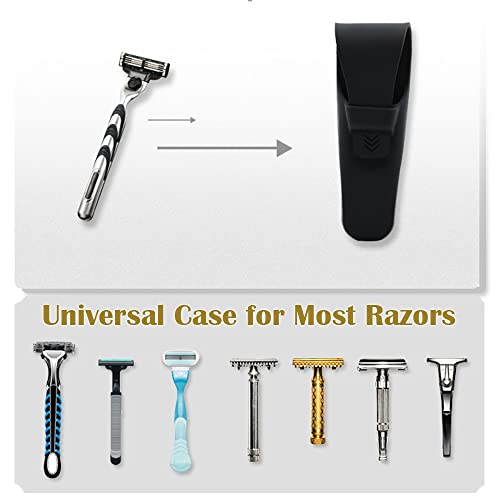 3Pack Silicone Razor Case, JCSMARTEC Rubber Safety Travel Shaver Cover Bag Protector, Portable Waterproof Razor Carrying Case (3-PACK)