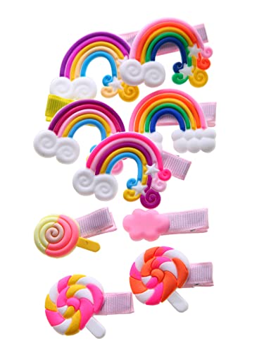 56-Piece Toddler Hair Clips Set – Rainbow Barrettes & Cartoon Designs
