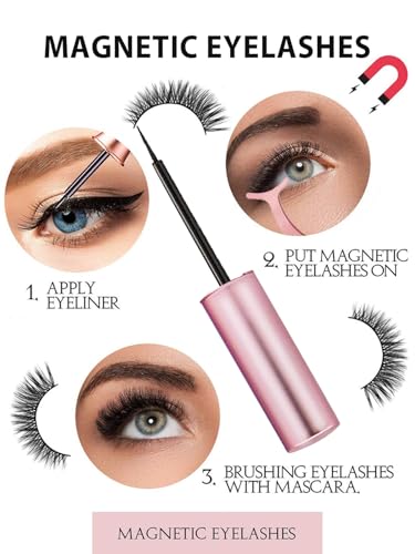 Magnetic Eyelashes Kit with Eyeliner - 5 Pairs Reusable Lashes