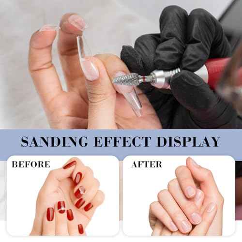 3/32" 5 in 1 Professional Carbide Nail Drill Bits Sets, 2 Pack Tungsten Safety Drill Bits Tech, Cuticle Bit Fast Remove for Manicurist Nail Salon Manicure Pedicure Gel Polishing (Round Head)