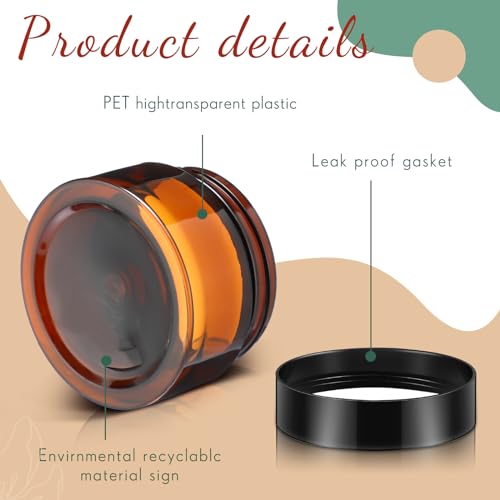 Patelai 4-Pack 1oz Leak-Proof Plastic Jars with Lids for Travel