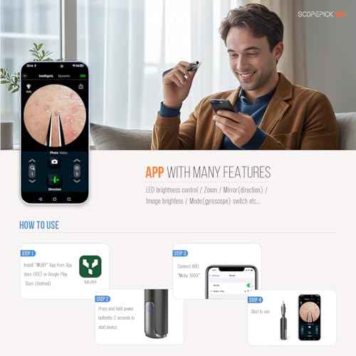 Blackhead Removal Tweezer with 1080p Camera, Ultimate Precision: Blackhead Removal with Camera - Perfect for Delicate Tasks! - - Eyebrow Tweezer, Pull White Hair (White)