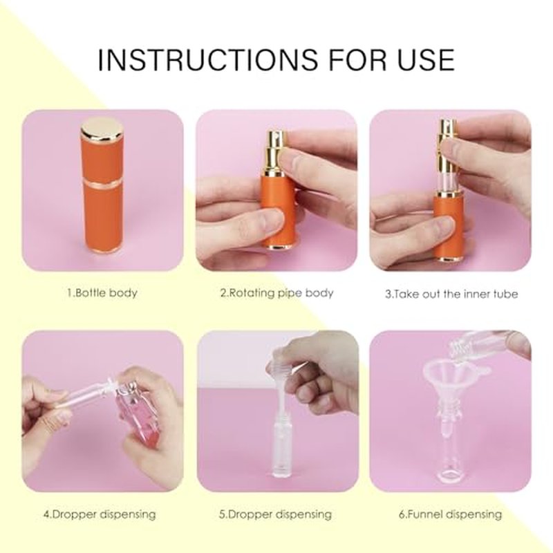 3 Pack Portable Perfume Atomizer Bottles, 5ml Refillable Travel