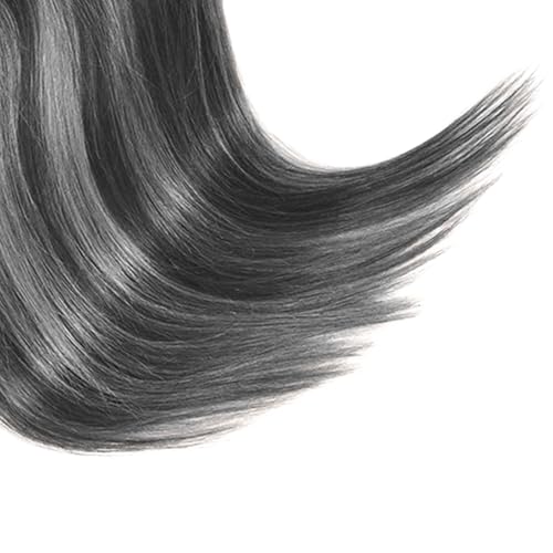 Fridnae Grey P1BGrey Straight Human Hair Bundles 3-Pack 30 32 34 Inch Ombre Silver & Black