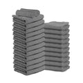 24 Pack Dark Grey Hand Towels 100% Cotton 16x27 inches