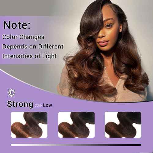 2x6 HD Lace Closure Body Wave T1B/2/30 Chestnut Brown Ombre 2x6 Transparent Lace Closure 3 Tone Ombre Medium Auburn Colored 100% Virgin Human Hair 150% Density 16 Inch