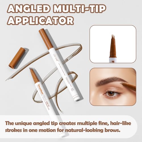 Feather Flick Eyebrow Pen - Hair-Like Brow Strokes, Medium Brown