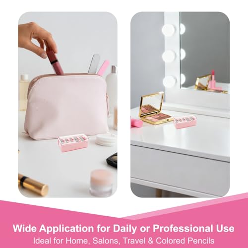5-Hole Makeup Pencil Sharpener for Eyeliner, Lip & Eyebrow Pencils (Pink)