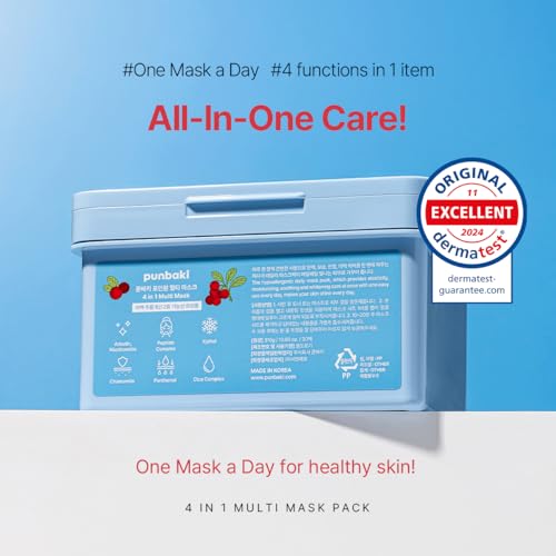 4 in 1 multi mask 30sheets / albutin, niacinamide, peptide complex, xylitol, chamomile, panthenol, cica complex